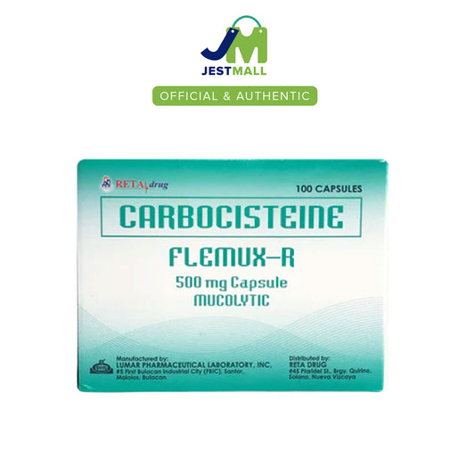 FLEMUX R Carbocisteine 500mg Mucolytic Capsules 100s pack