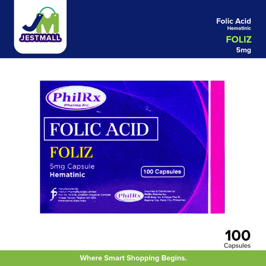 FOLIZ Folic Acid 5mg Capsule 100's