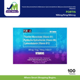 FORTIS Vitamin B1 + B6 + B12 100mg/5mg/50mcg Tablets 100's