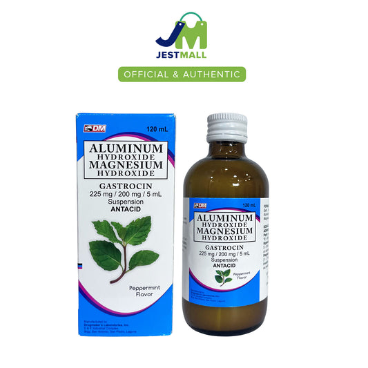 GASTROCIN Aluminum Hydroxide Magnesium Hydroxide Antacid Suspension Peppermint Flavor 120mL bottle