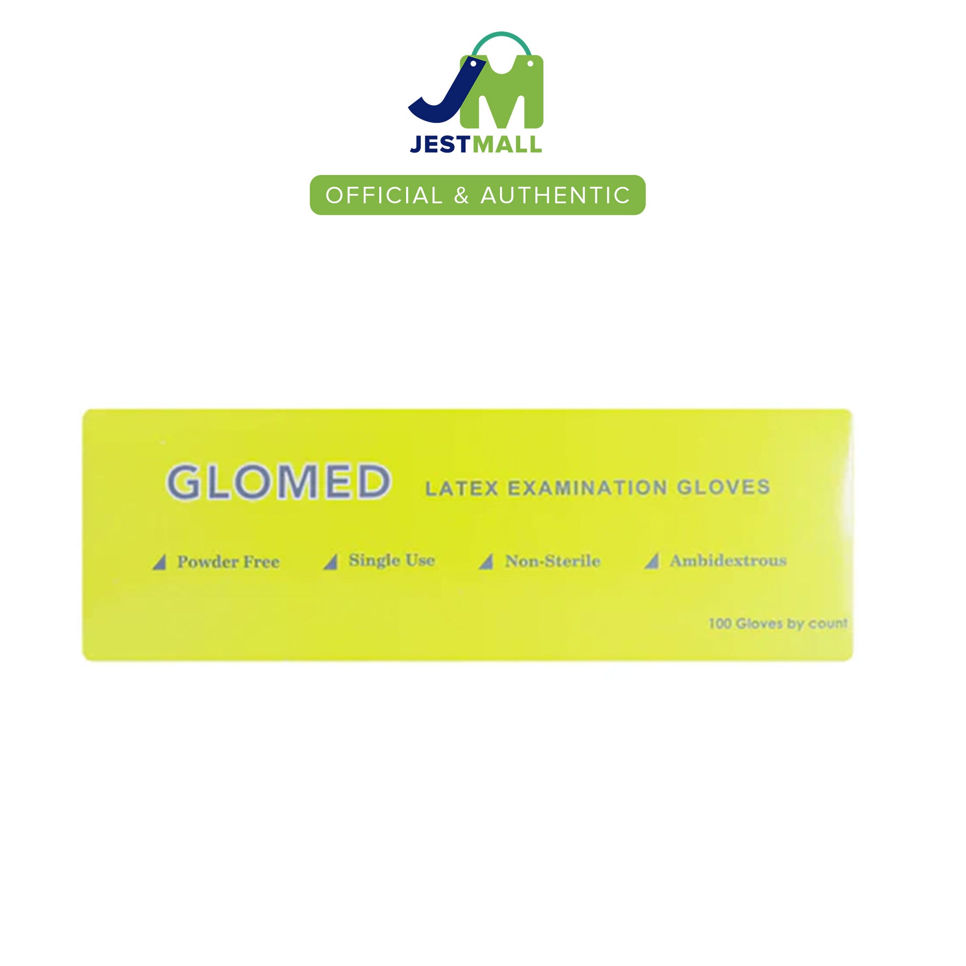 GLOMED Latex Examination Gloves Medium Powder Free Non-Sterile Ambidextrous 100s disposable gloves