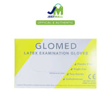 GLOMED Latex Examination Gloves Medium Powder Free Non-Sterile Ambidextrous 100s – Disposable Safety Gloves
