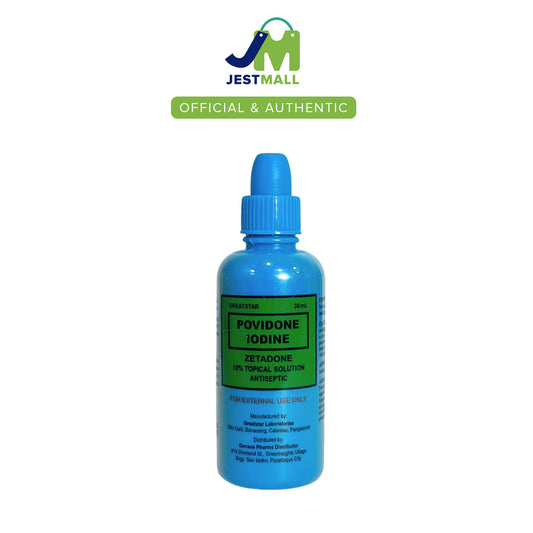 GREATSTAR ZETADONE Povidone Iodine 10% Antiseptic Solution 30mL bottle