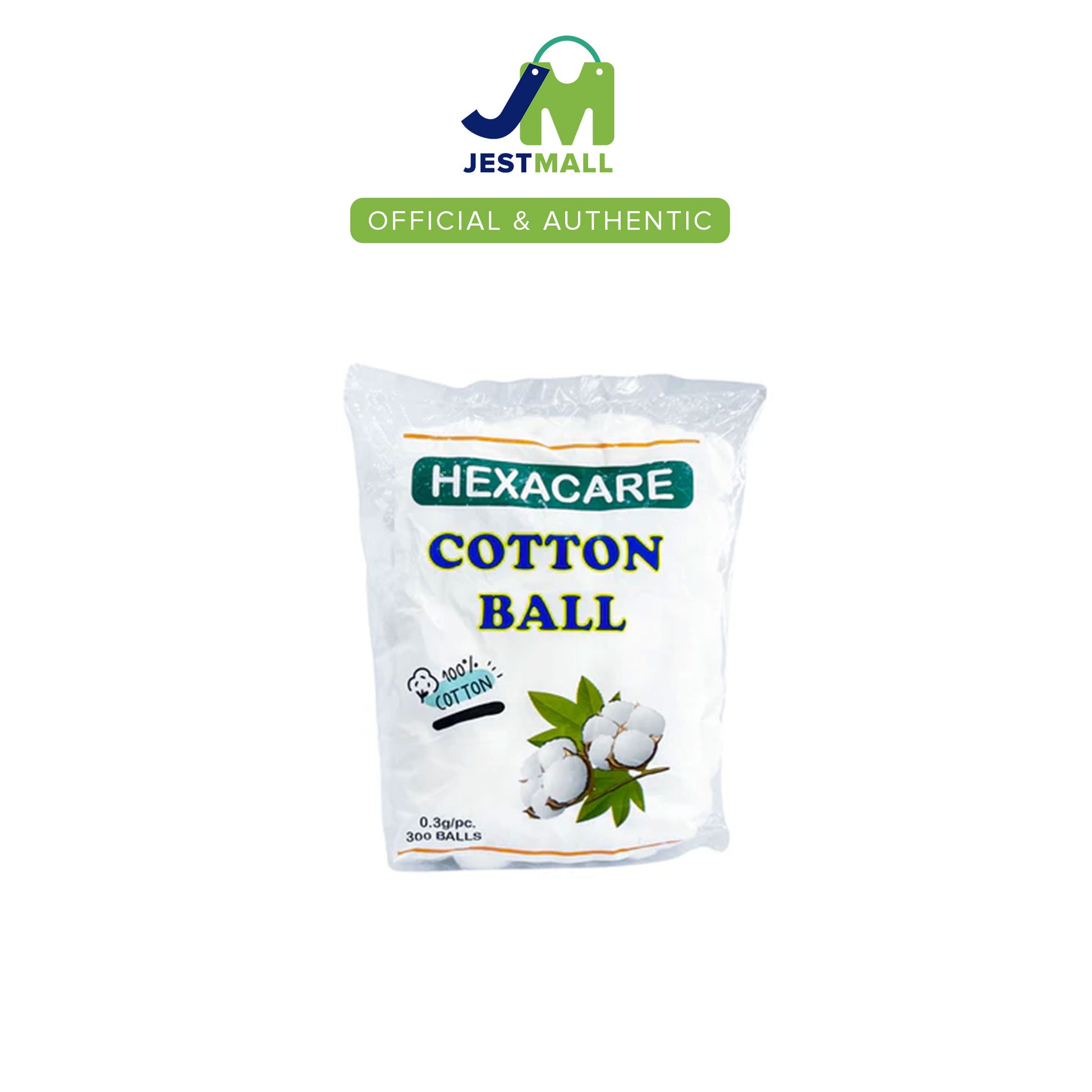 HEXACARE 100% Cotton Balls 0.3g per piece pack of 300s soft absorbent dressings