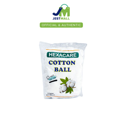 HEXACARE 100% Cotton Balls 0.3g per piece pack of 300s soft absorbent dressings