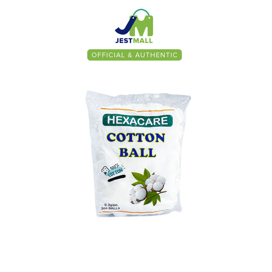HEXACARE 100% Cotton Balls 0.3g per piece pack of 300s soft absorbent dressings