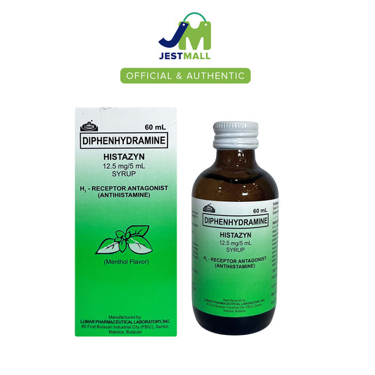 HISTAZYN Allergy Relief Antihistamine Syrup Diphenhydramine 12.5mg/mL 60mL