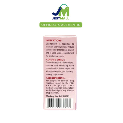 LUMARTUSS Guaifenesin Expectorant Cherry Flavor Syrup 60mL bottle