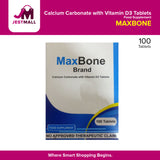 (MAXBONE) Calcium Carbonate with Vitamin D3 Food Supplement Fil Coated Tablets 100's