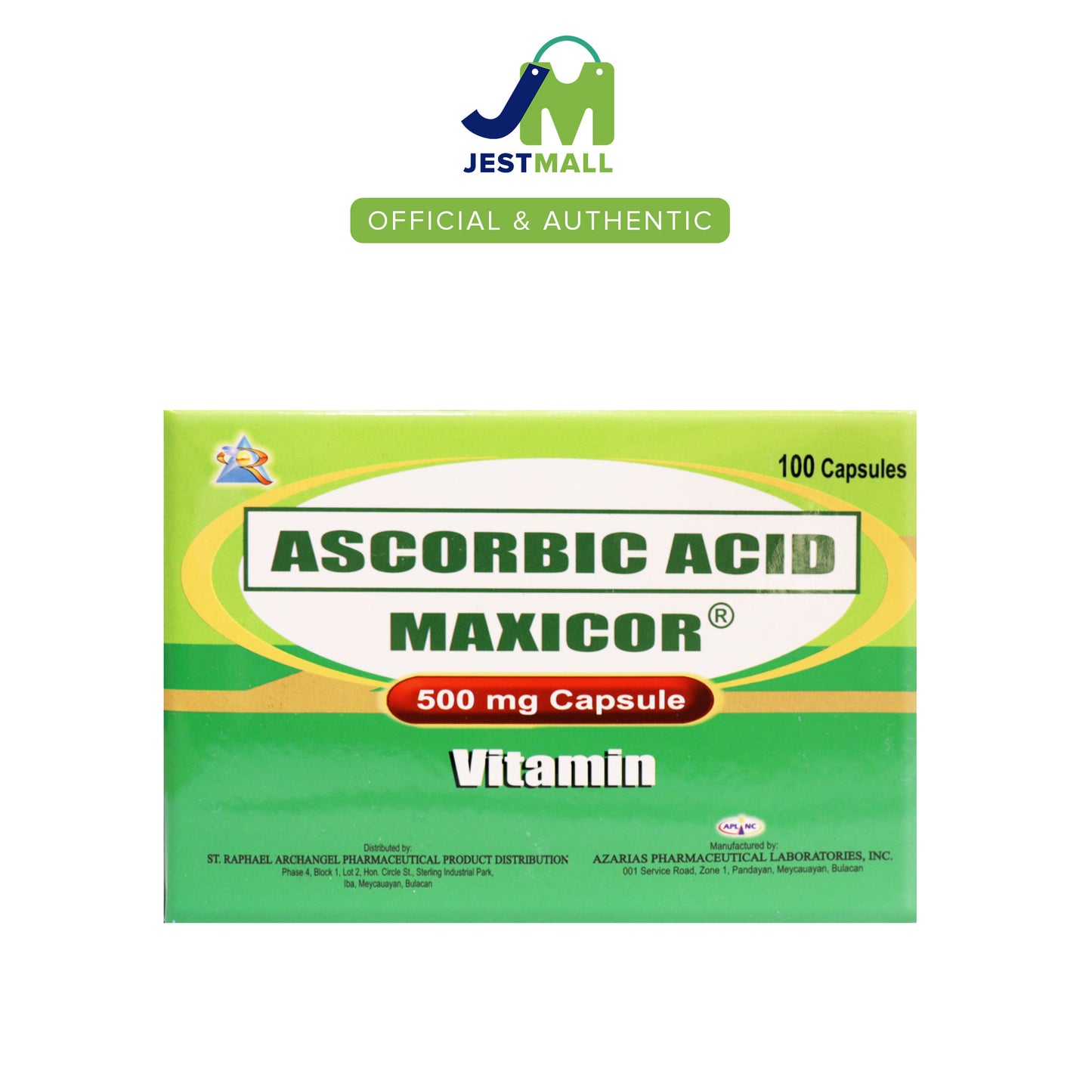 MAXICOR Ascorbic Acid 500mg Capsules 100s – Daily Vitamin C Supplement