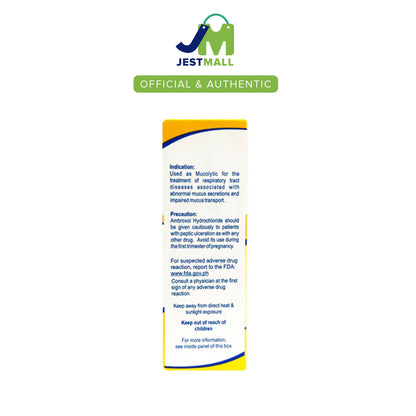 MDBROX Ambroxol Hydrochloride 6mg/mL Oral Drops Syrup Mango Flavor 15mL