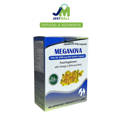 MEGANOVA Fish Oil 1000mg Soft Gelatin Capsules with Omega-3 EPA and DHA 30pcs