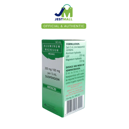 MELMAG Aluminum Magnesium Antacid Suspension Peppermint 60mL bottle