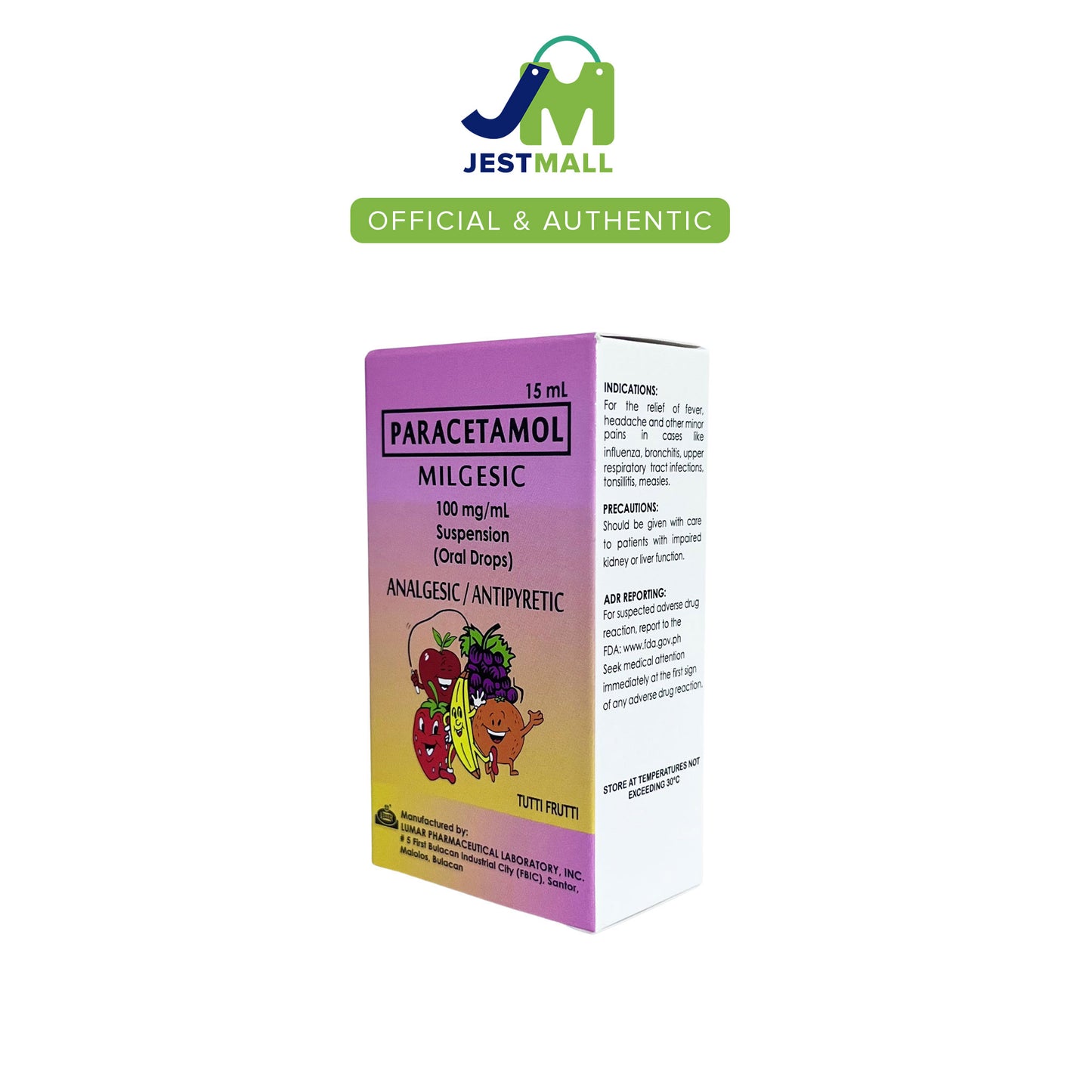 MILGESIC Paracetamol Suspension Oral Drops 15mL bottle