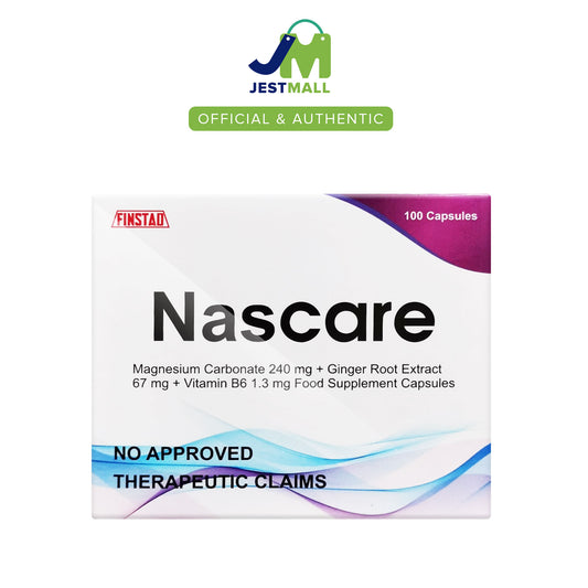 NASCARE Magnesium with Ginger and Vitamin B6, 100 capsules bottle for daily wellness support