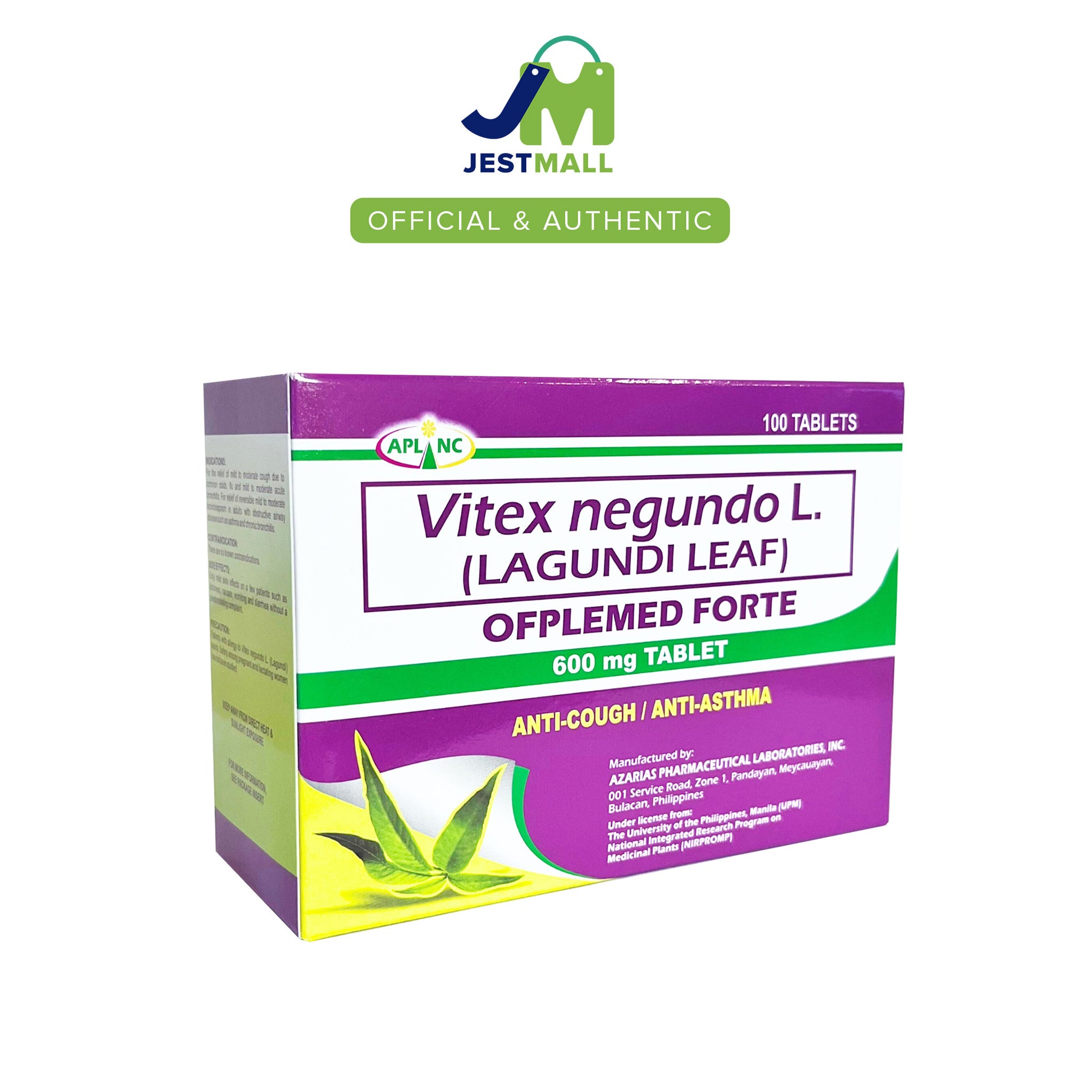 OFPLEMED FORTE Lagundi Leaf 600mg 100s Tablets – Herbal Cough Relief