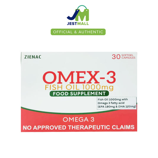 OMEX-3 Fish Oil Omega-3 1000mg softgel capsules 30s bottle, daily wellness omega-3 supplement