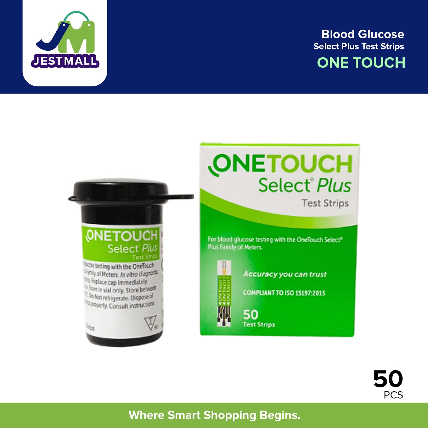 ONE TOUCH Blood Glucose Select Plus Test Strips 50's