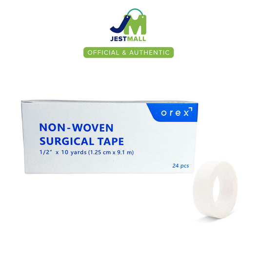OREX Non-Woven Surgical Tape 1/2" x 10 yards 1.25cm x 9.1m pack of 24pcs medical adhesive tape