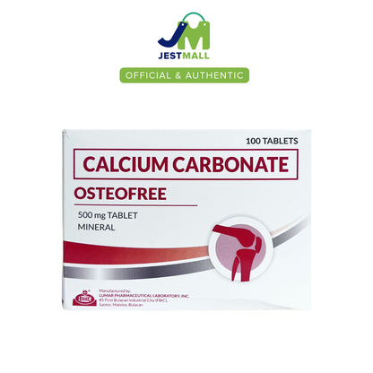 OSTEOFREE Calcium Carbonate 500mg tablets 100s bottle, mineral supplement for daily bone support