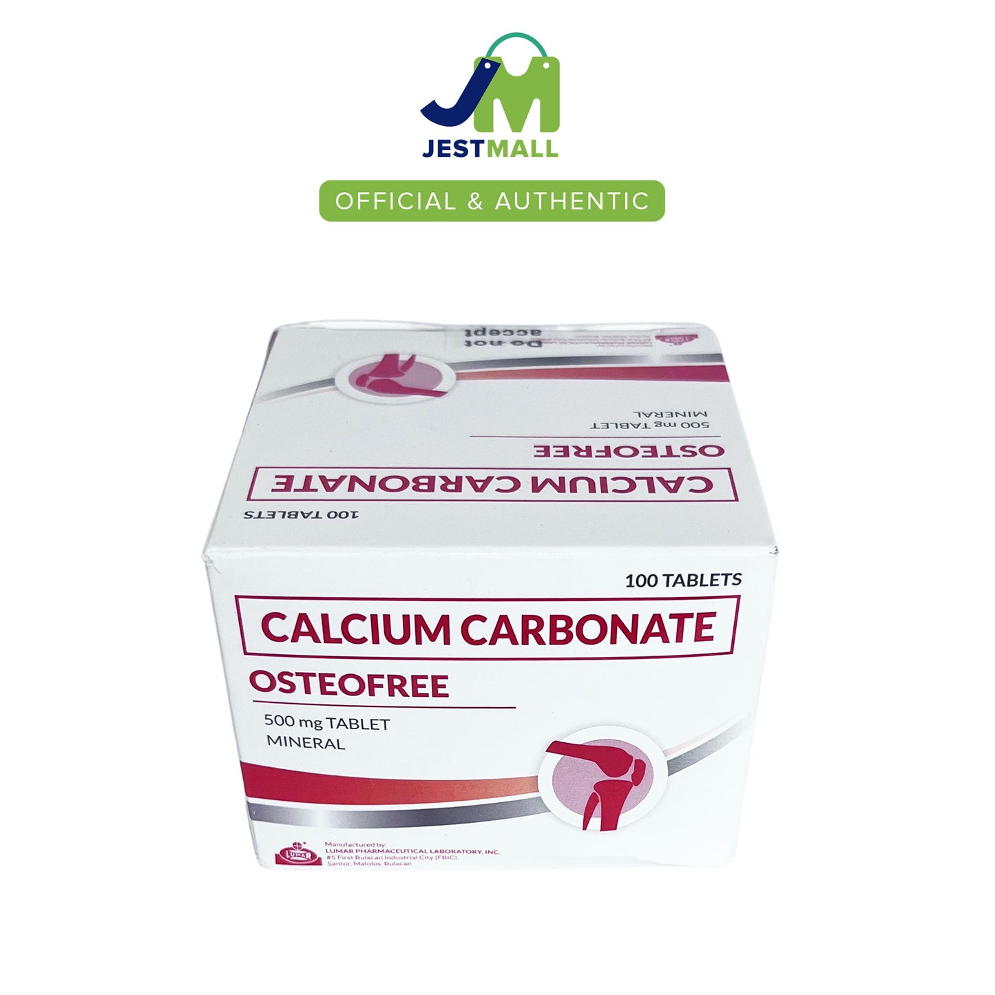 OSTEOFREE Calcium Carbonate 500mg tablets 100s bottle, mineral supplement for daily bone support