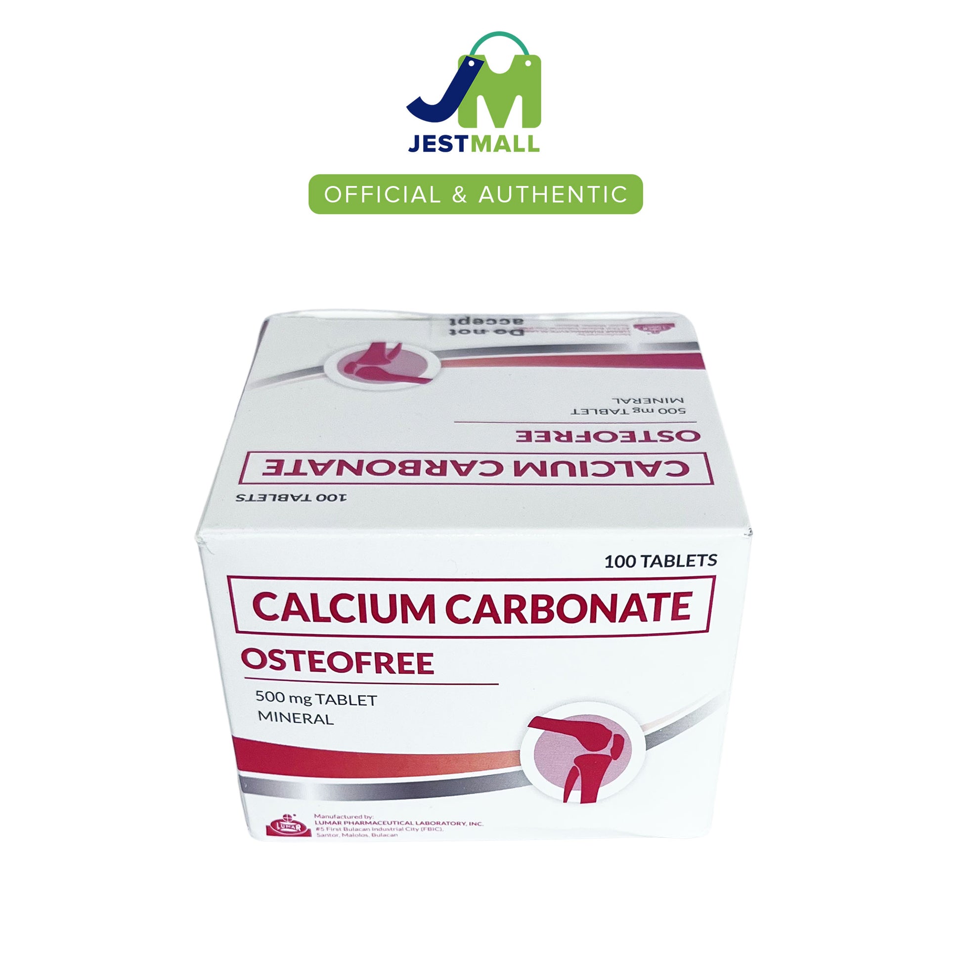 OSTEOFREE Calcium Carbonate 500mg tablets 100s bottle, mineral supplement for daily bone support