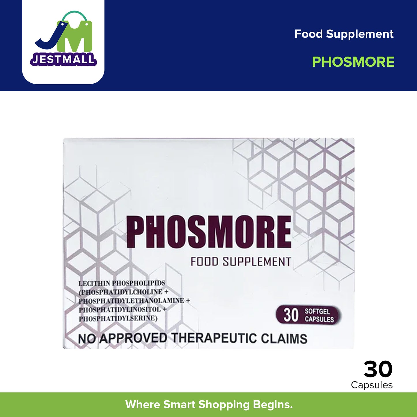 PHOSMORE Food Supplement Lecithin Phospholipids Softgel Capsule 30's