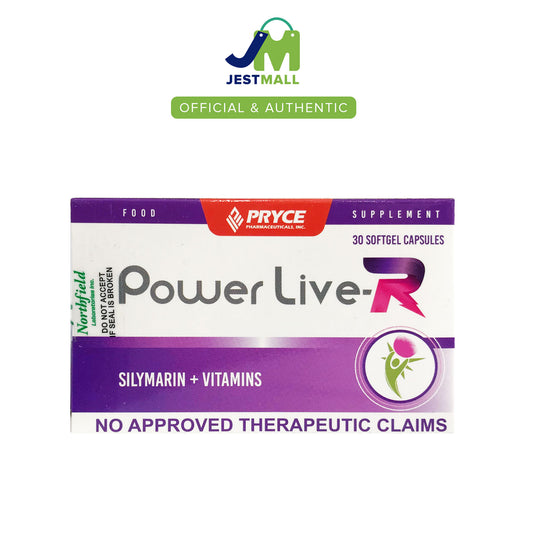 PRYCE POWER LIVER Silymarin with Vitamins softgel capsules 30s box, dietary supplement for antioxidant and wellness support