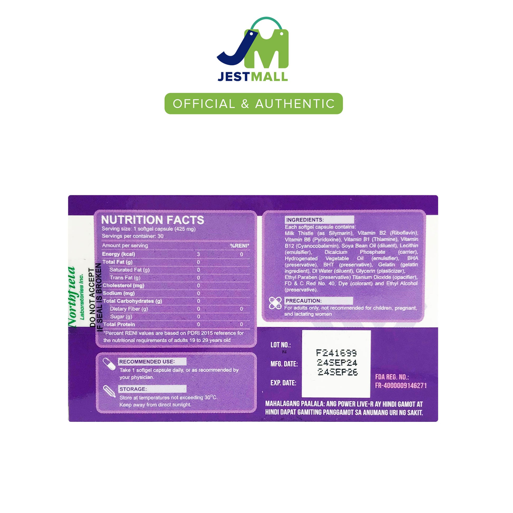 PRYCE POWER LIVER Silymarin with Vitamins softgel capsules 30s box, dietary supplement for antioxidant and wellness support