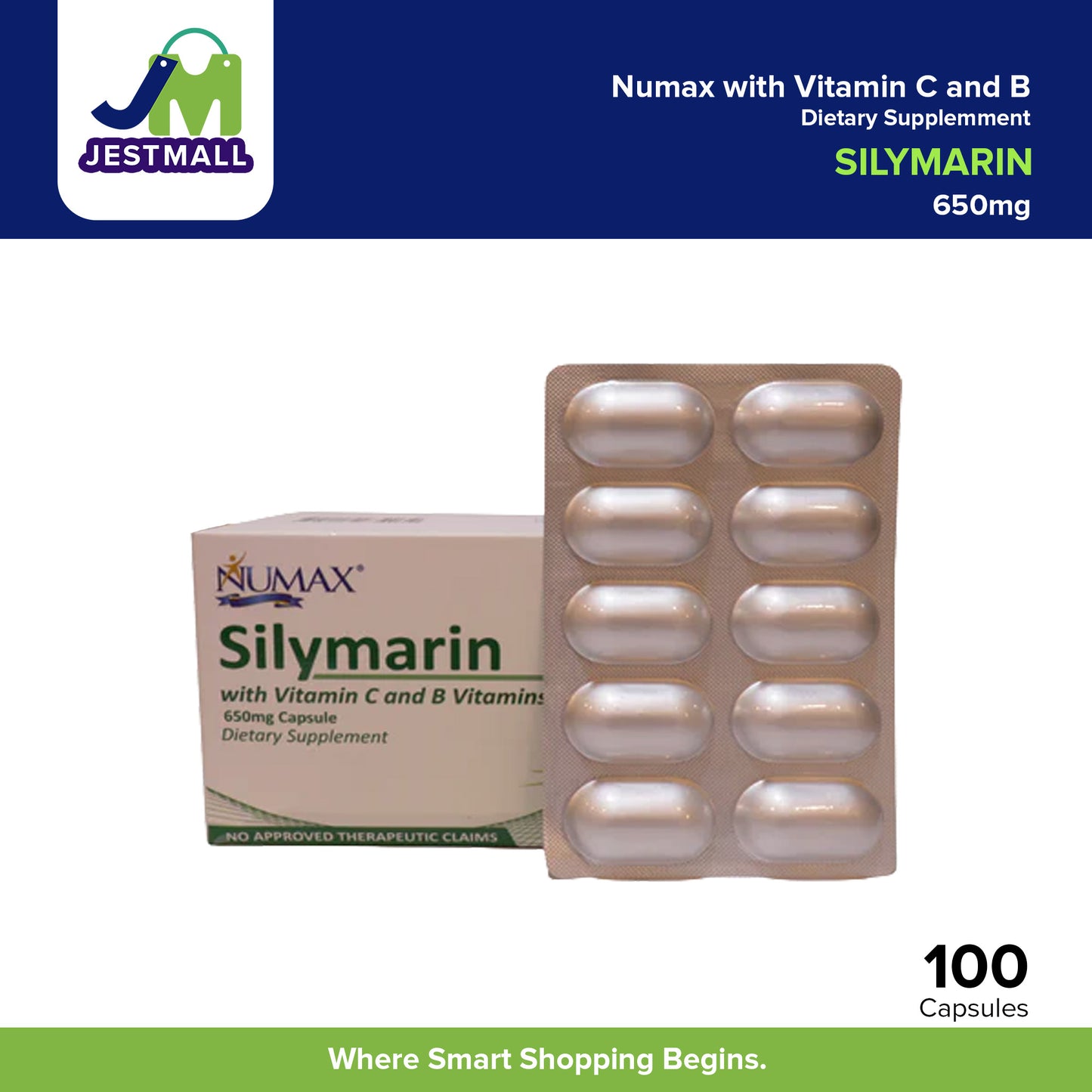 NUMAX Silymarin 650mg with Vitamin C and B Vitamins Capsule 100's
