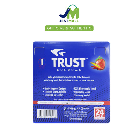 TRUST Condom Strawberry Scent Contraceptive Pack 24s box