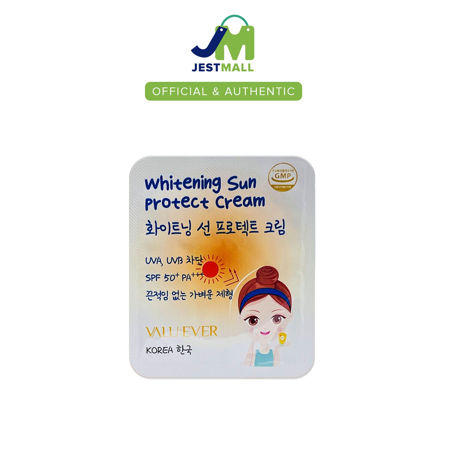 VALU:EVER Whitening Sun Protect Cream 5g Korean sunscreen tube SPF50+ PA+++